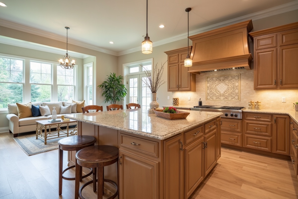before-and-after photos: closed-off kitchen opened to family room with new island in Cumming, GA — kitchen remodel by Alpharetta Kitchen and Bath