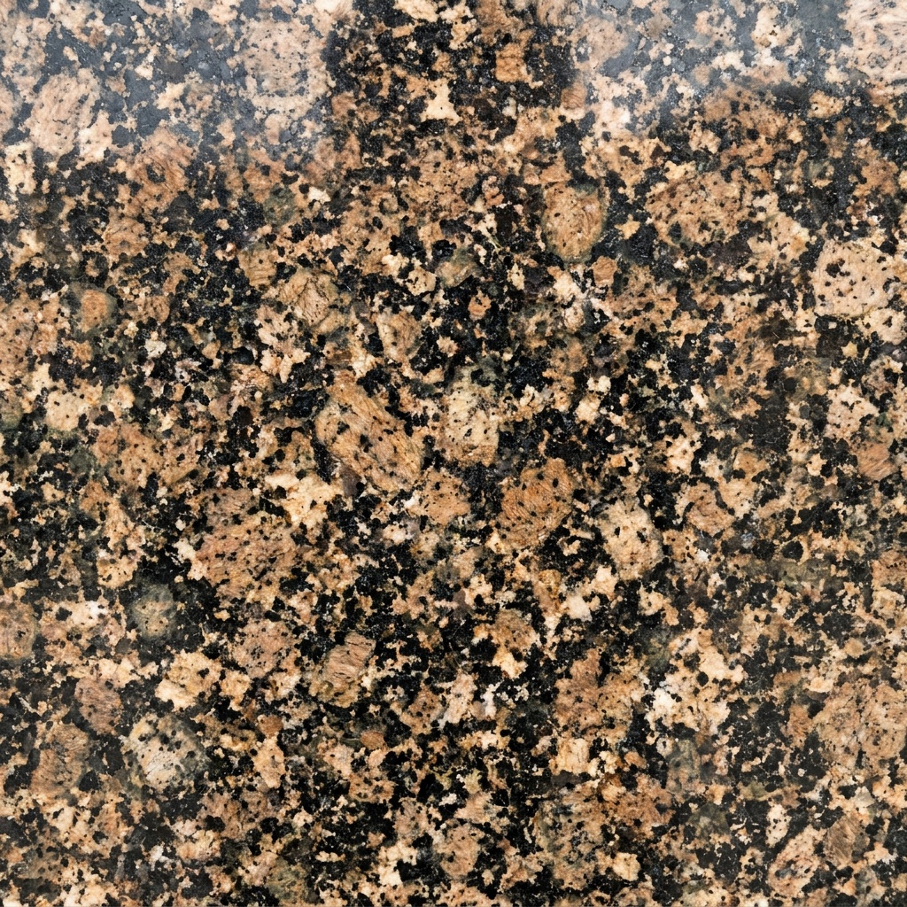 Polished natural granite slab showing its dense granular mineral speckling